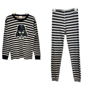 Hanna Andersson Darth Vader Star Wars Black & Gray Stripe Pajamas Cozycore Large